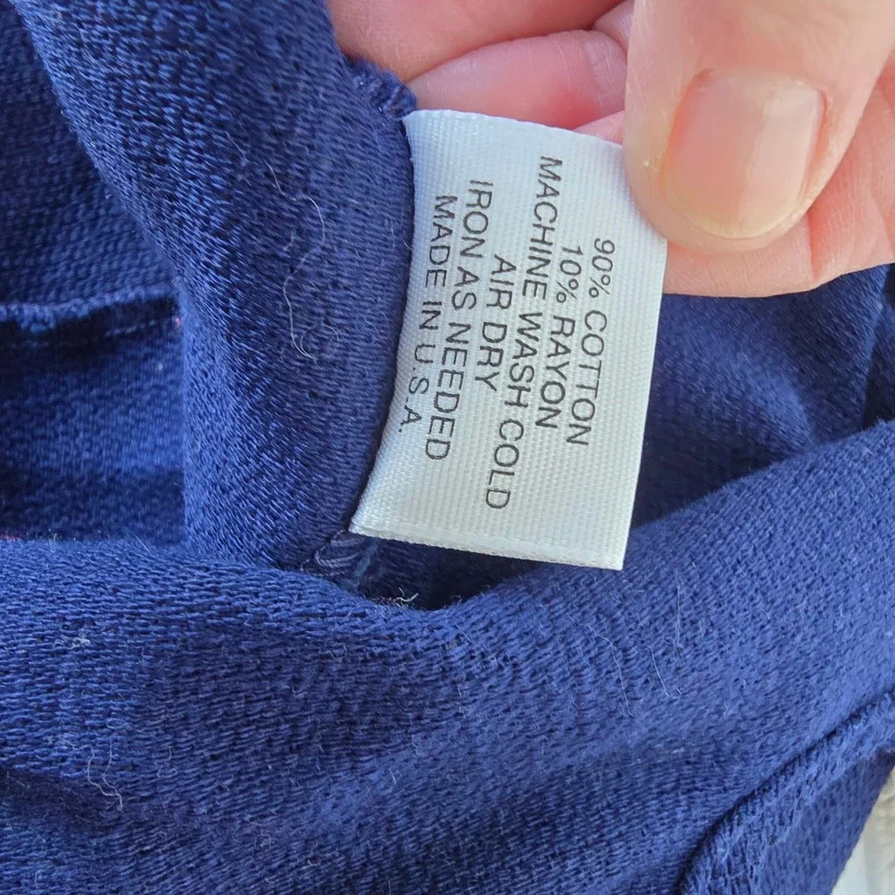 Longaberger Med Market Basket Liner Blue Woven Cotton Blend Double Button USA